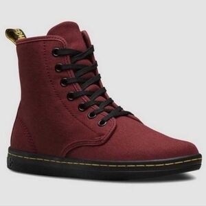 Dr.Martens Womens Shoreditch Maroon red  Ankle Lace Up Boots shoes sz 7